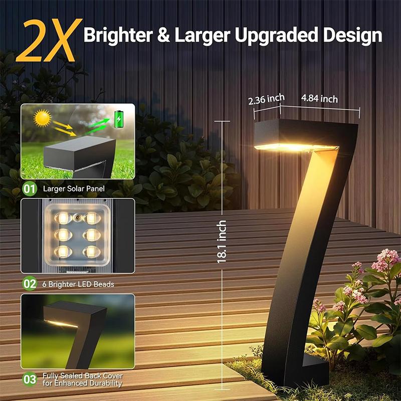 Solar Tuinlampen Set 4 Stuks Warmwit LED Wegverlichting Waterdicht IP65 Buitenverlichting Terrasverlichting | Sansoti