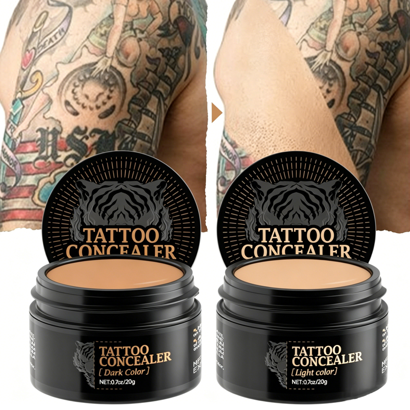 Crème correctrice bicolore waterproof, camouflage naturel pour imperfections cutanées, cicatrices et cernes | Sansoti