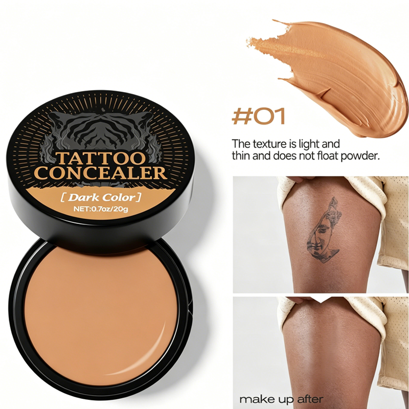 Crème correctrice bicolore waterproof, camouflage naturel pour imperfections cutanées, cicatrices et cernes | Sansoti