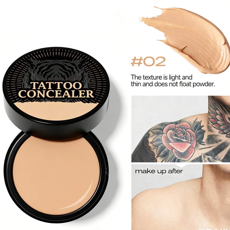 Crème correctrice bicolore waterproof, camouflage naturel pour imperfections cutanées, cicatrices et cernes | Sansoti