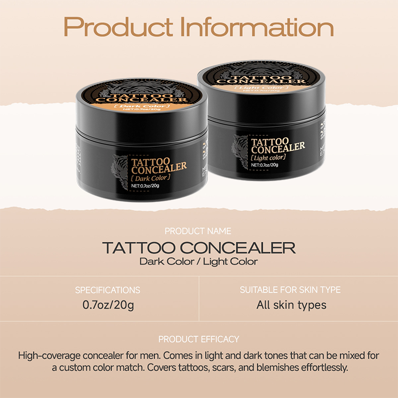 Crème correctrice bicolore waterproof, camouflage naturel pour imperfections cutanées, cicatrices et cernes | Sansoti