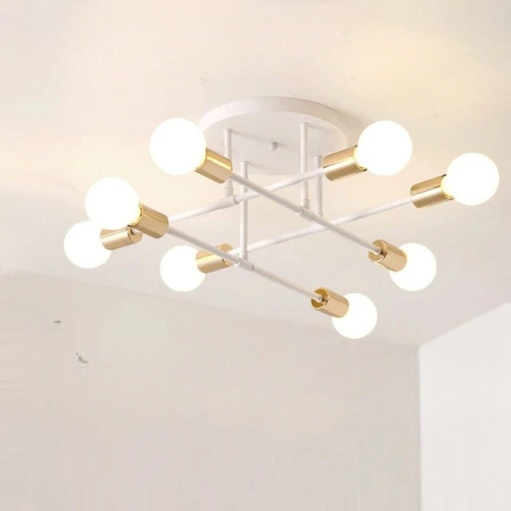 Lampa sufitowa Starburst z żelaznymi ramionami E27, nordycki design mid-century, nowoczesne oświetlenie do salonu i jadalni | Sansoti