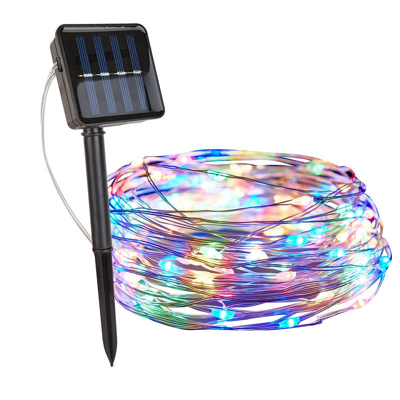 Solar LED Lichtsnoer Warm Wit Groene Koperdraad IP65 Waterdicht Voor Tuin Terras & Balkon | Sansoti