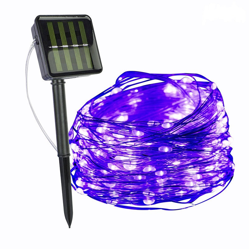 Solar LED Lichtsnoer Warm Wit Groene Koperdraad IP65 Waterdicht Voor Tuin Terras & Balkon | Sansoti
