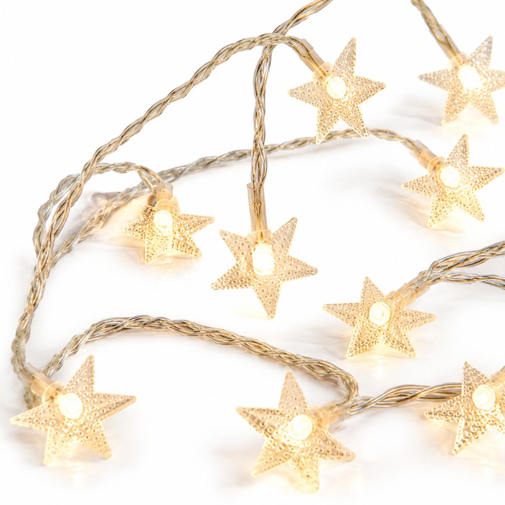 Guirlande lumineuse LED féerique à piles, blanc chaud, pour chambre d’enfant et de bébé, éclairage d’ambiance, décoration, étoiles et veilleuse | Sansoti