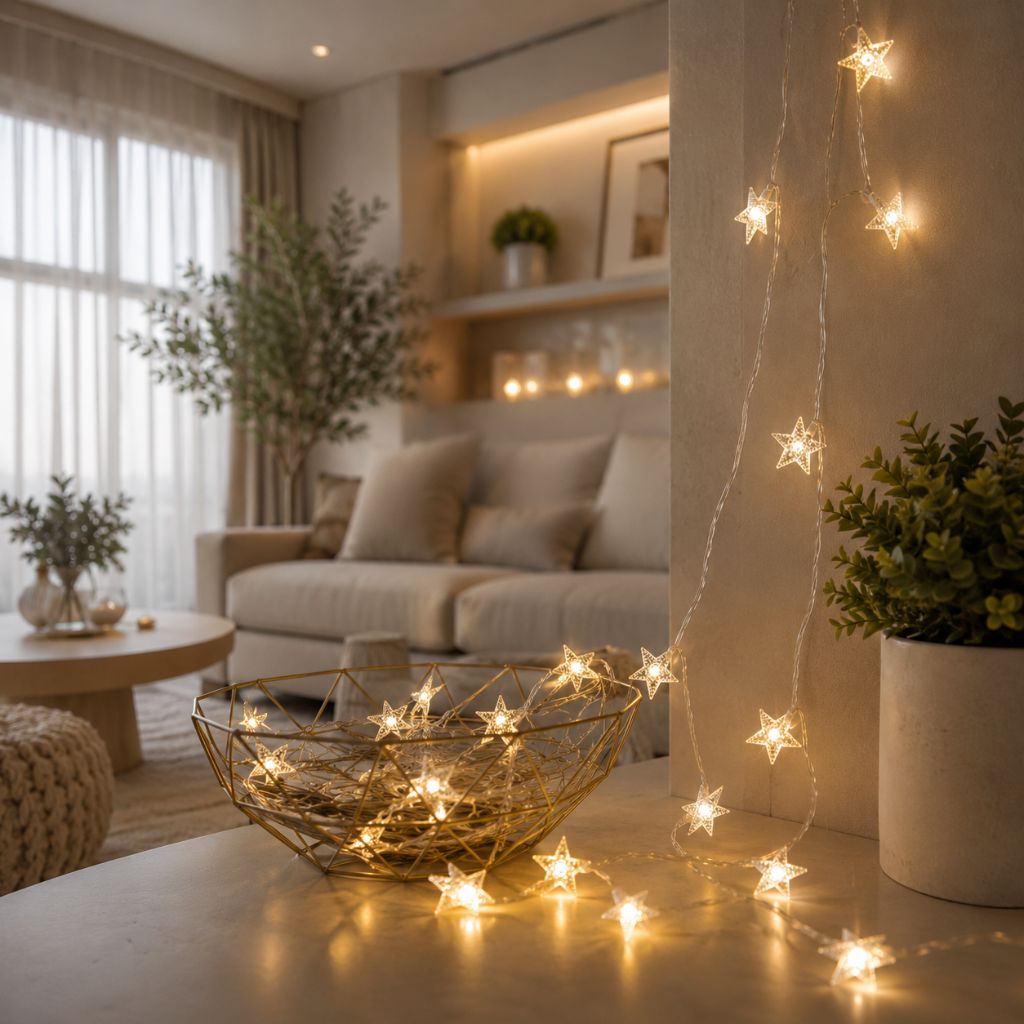 Guirlande lumineuse LED féerique à piles, blanc chaud, pour chambre d’enfant et de bébé, éclairage d’ambiance, décoration, étoiles et veilleuse | Sansoti