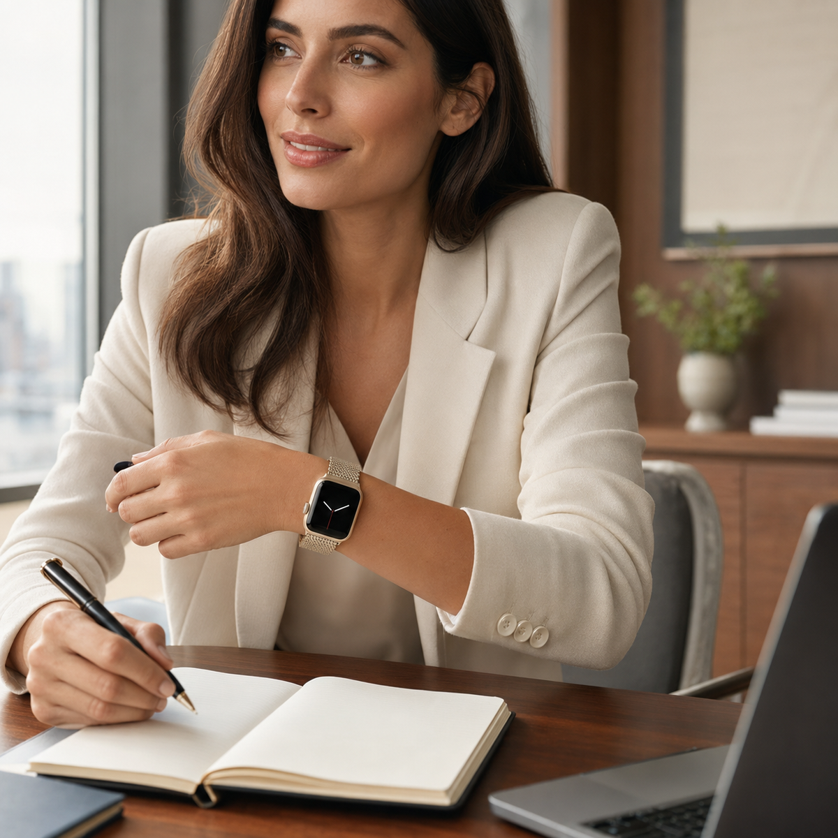 Magnetische Stalen Schakelband voor Smartwatch – Verstelbaar Metalen Bandje Polshorloge Accessoire Zilver | Sansoti