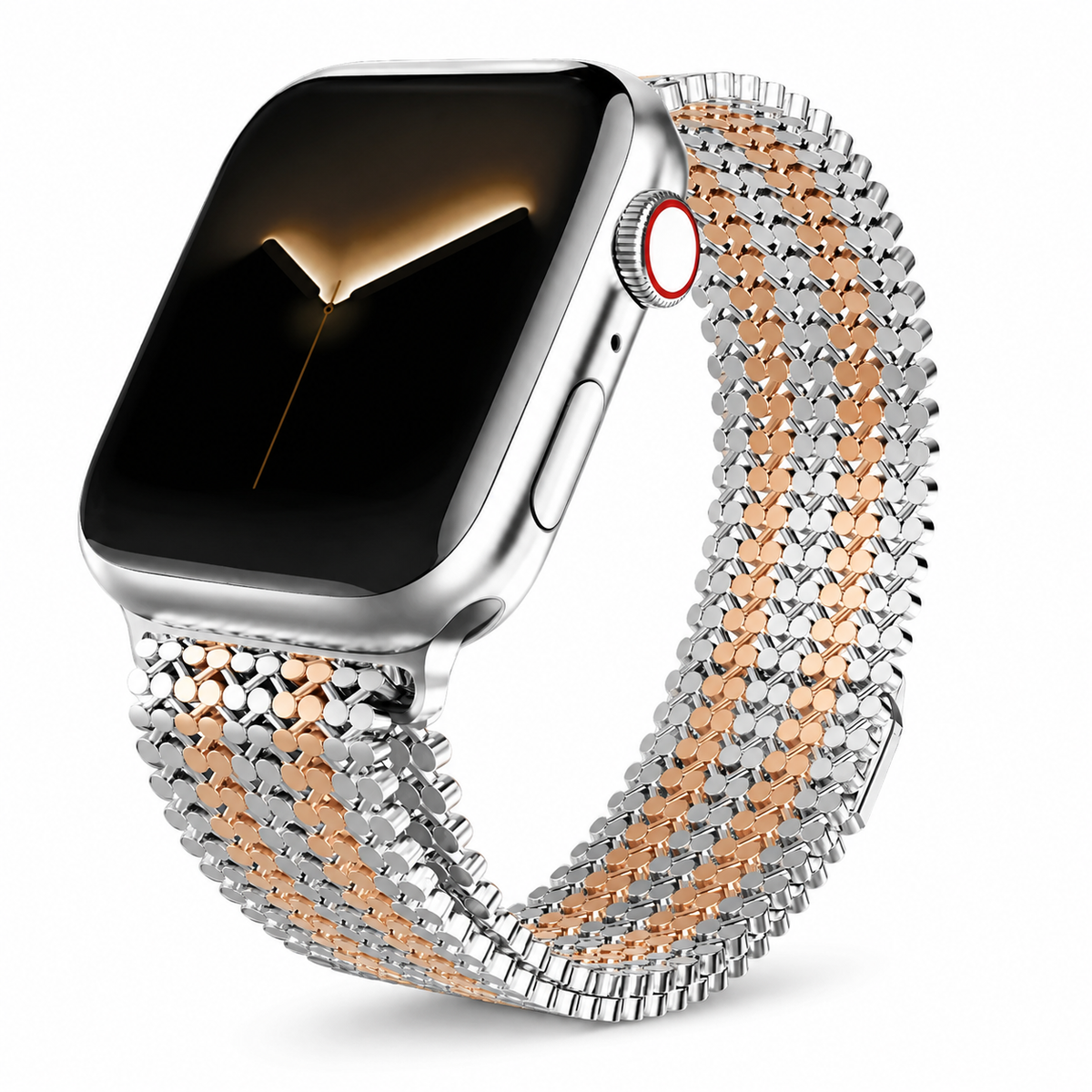 Magnetische Stalen Schakelband voor Smartwatch – Verstelbaar Metalen Bandje Polshorloge Accessoire Zilver | Sansoti