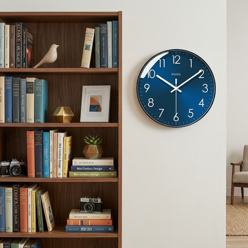 Wandklok Stille Quartz Beweging 25cm 30cm Zwart Goud Minimalistisch Modern Design voor Woonkamer Kantoor | Sansoti