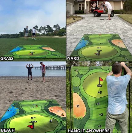 Klittenband Golf Spel Set met Doelmat en Ballen voor Binnen en Buiten Training Gezelligheid Kinderen Sport | Sansoti