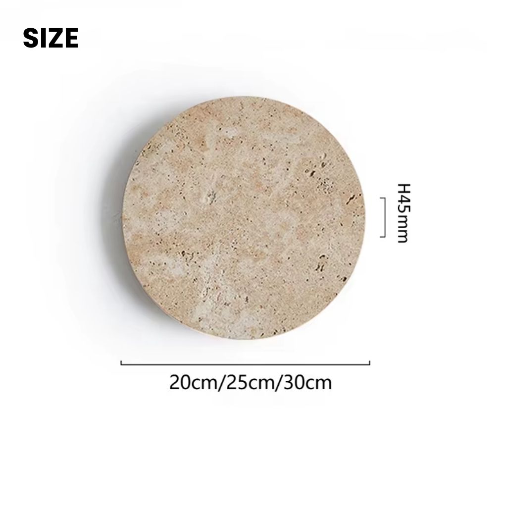 Okrągła lampa ścienna z kamienia naturalnego trawertynu LED 20–30 cm Ciepłe, neutralne lub chłodne światło Nastrojowe nowoczesne oświetlenie ścienne | Sansoti