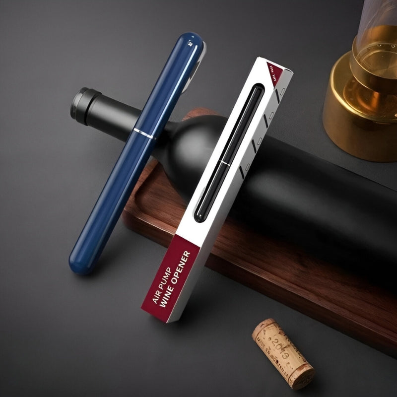 Wijnopener op Luchtdruk | Gemakkelijk Kurken Verwijderen | Elegant RVS Design | Wijnfles Opener Zonder Trekken | Compacte Kurkentrekker | Geen Kurkresten | Ergonomische Wijnaccessoire | Sansoti