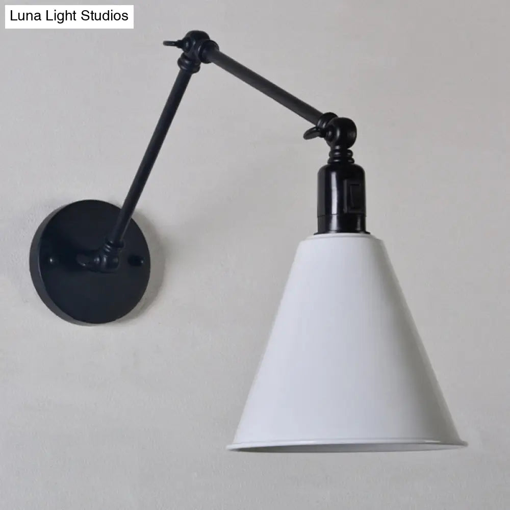 Applique industrielle avec bras réglable et abat-jour conique pour salon et salle à manger, style scandinave | Sansoti