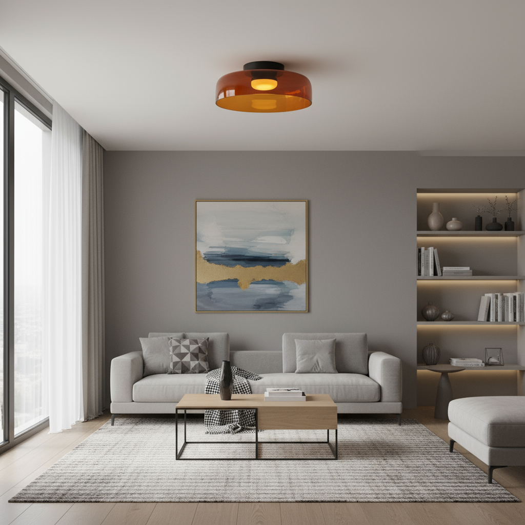 Moderne dreifarbige LED-Glas-Deckenleuchte im skandinavischen Design für Esszimmer und Wohnzimmer, Schlafzimmerbeleuchtung | Sansoti