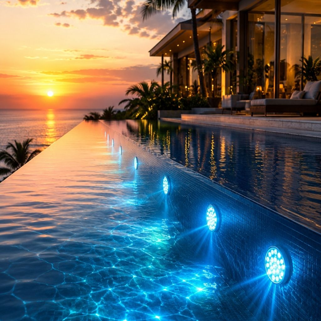 Lampe LED sous-marine RGB pour piscine avec télécommande, 13 couleurs, étanche IP68, éclairage décoratif | Sansoti
