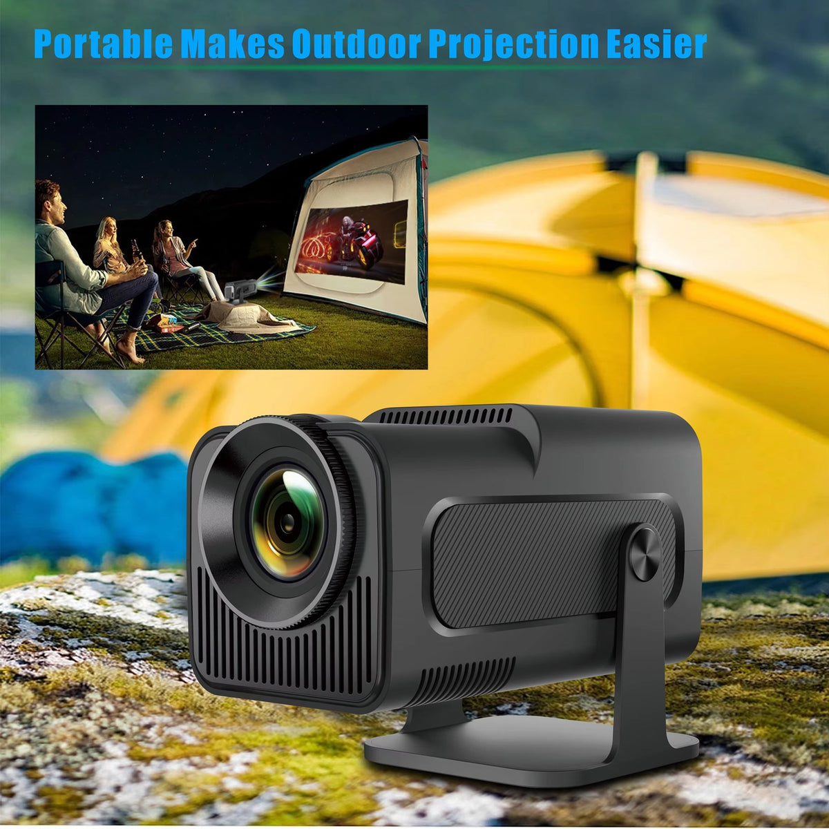 Compact LED Projector 1080p Full HD Android Streaming WiFi Projector for Home Theater and Outdoor Entertainment | Sansoti