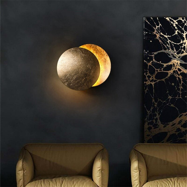 Wandlamp met Maanlicht LED Moderne Scandinavische Stijl Rond Warm Wit Zwart Wit Goud 20 25 cm Sfeerlicht | Sansoti