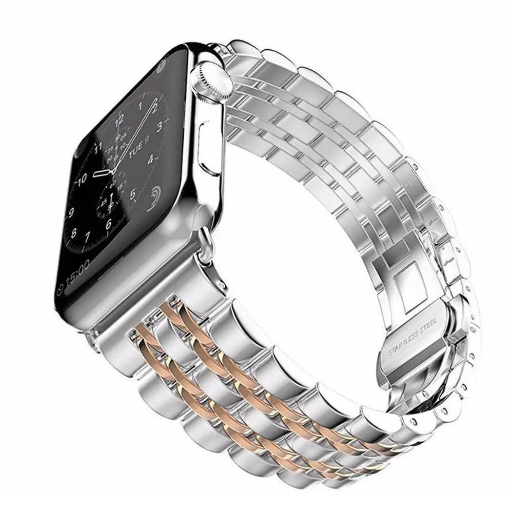 Schakelarmband Smartwatch 38-49mm Siliconen Polsband Sporthorloge Zwart Zilver Goud Verstelbaar Universeel | Sansoti