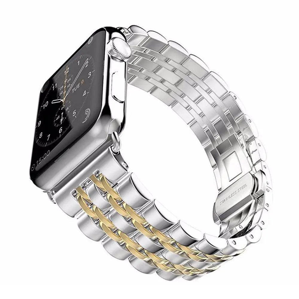 Schakelarmband Smartwatch 38-49mm Siliconen Polsband Sporthorloge Zwart Zilver Goud Verstelbaar Universeel | Sansoti