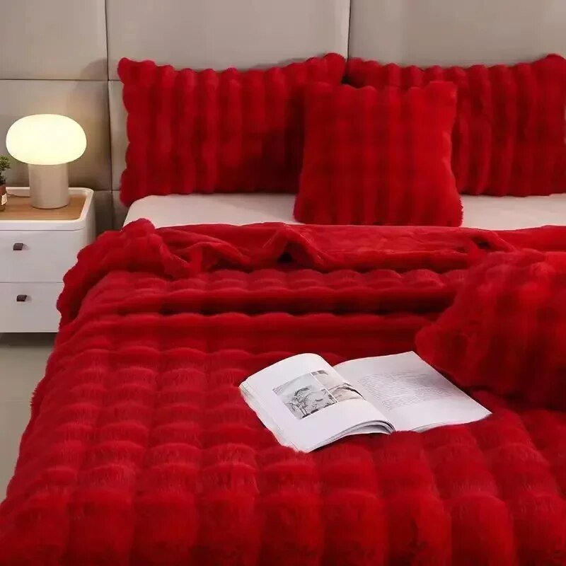 Weiche Plüschdecke Winter 100x160 cm Grau Rosa Blau Braun Wärme Komfort Kuscheldecke Schlafzimmer Bett | Sansoti