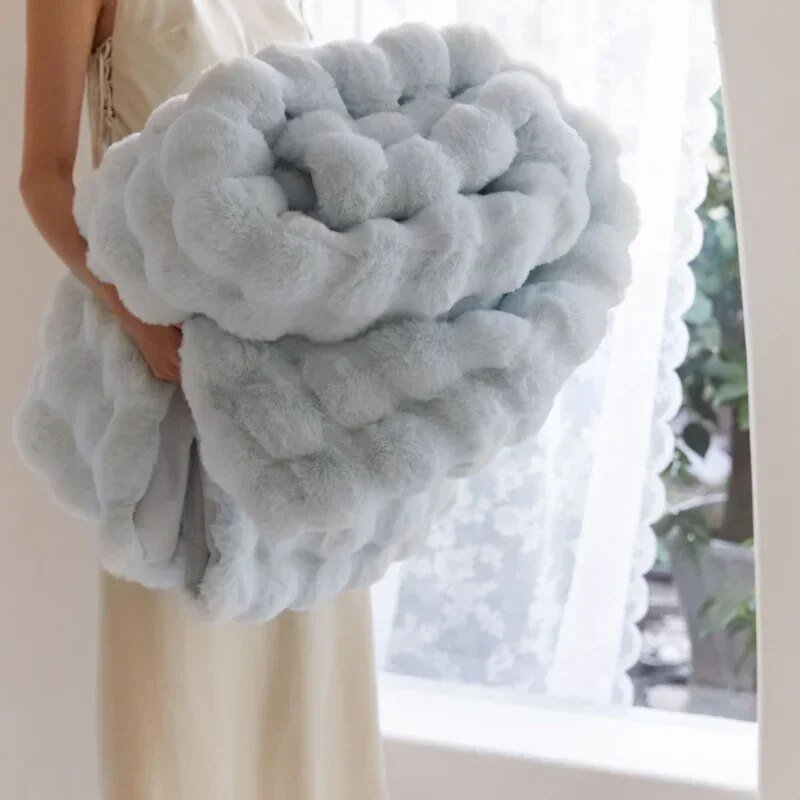Weiche Plüschdecke Winter 100x160 cm Grau Rosa Blau Braun Wärme Komfort Kuscheldecke Schlafzimmer Bett | Sansoti
