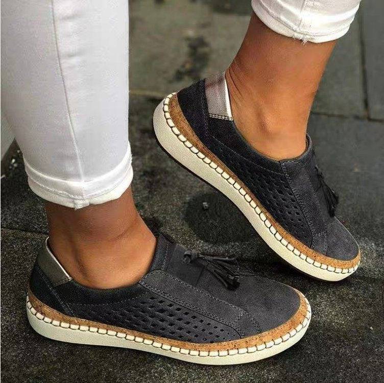 Orthopedische Dames Sneakers met Teenband voor Houdingscorrectie en Bunion Support - Grijs Zwart Comfortabel | Sansoti