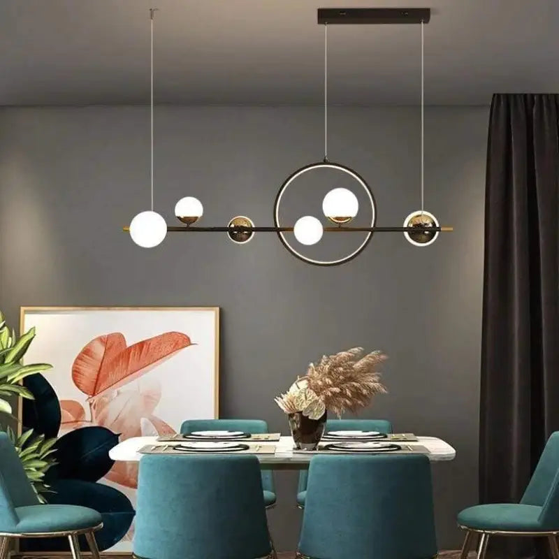 Hanglamp Bol Scandinavisch LED Aluminium Zwart 112cm Dimbaar Design | Sansoti
