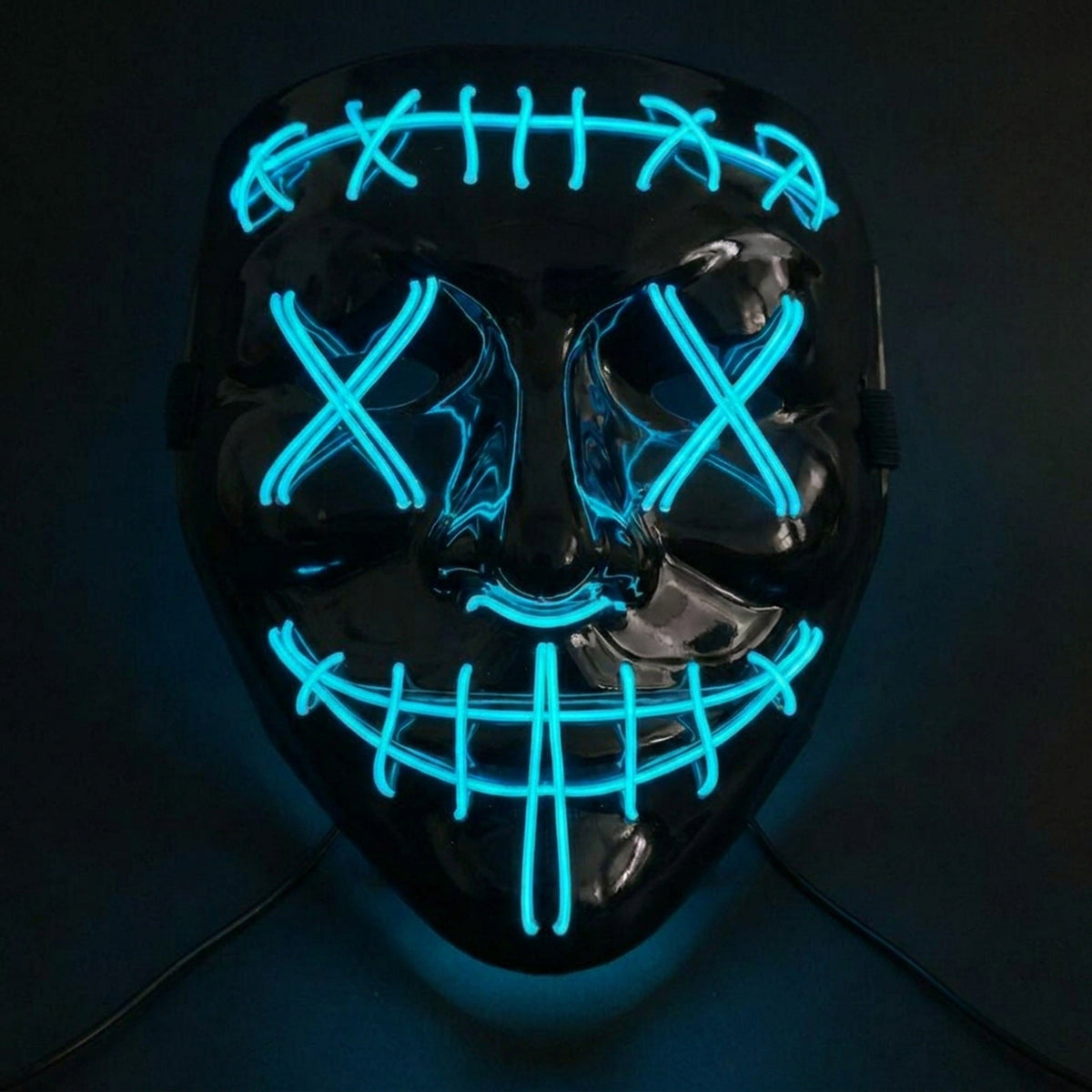 LED Masker Halloween Verlicht Gezichtsmasker Feest Cosplay Kostuum Rood Groen Blauw Paars Oranje EL Wire | Sansoti
