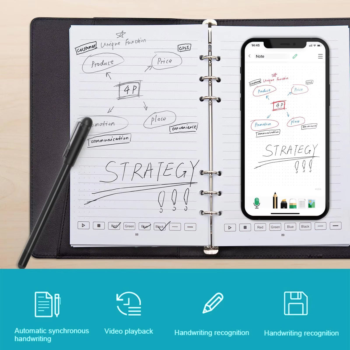 Digital Note-Taking Pen with OCR Technology, Bluetooth Handwriting Recognition, Smart Writing Pen for Notes | Sansoti