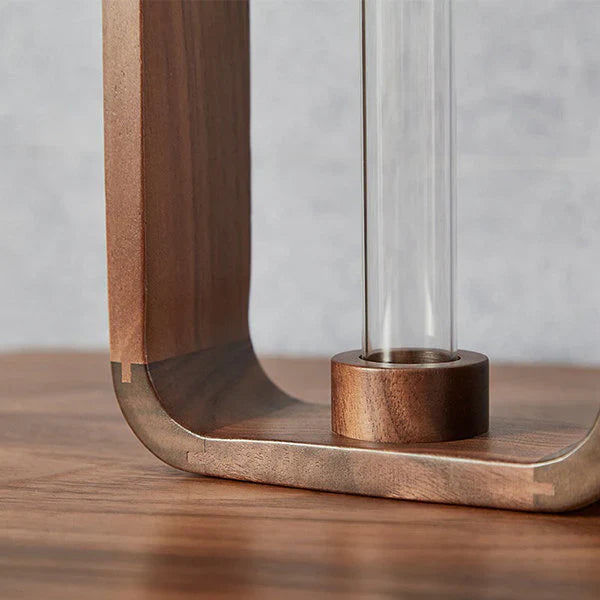 Glazen Vaas voor Stekjes met Houten Standaard – Decoratieve Propagator voor Planten | Sansoti