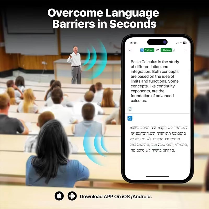 Wireless Translation Earbuds with AI Technology, 144 Languages, Real-Time Communication, Open-Ear Design for Travel | Sansoti