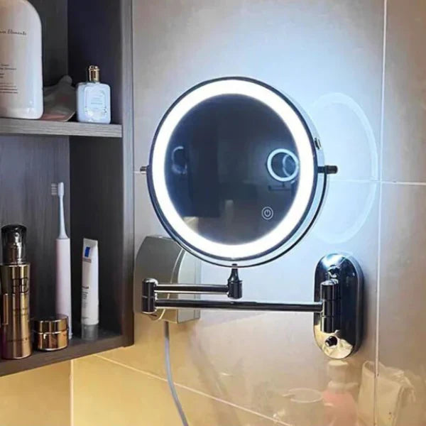Miroir de maquillage LED éclairé pour salle de bain et maquillage | Grossissant et rechargeable | Restfield