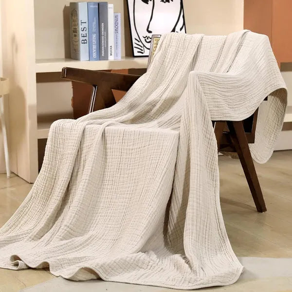 Couverture en peluche à texture respirante 130-230 cm, couverture toutes saisons pour salon, chambre, lit, canapé et détente | Sansoti