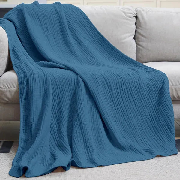 Couverture en peluche à texture respirante 130-230 cm, couverture toutes saisons pour salon, chambre, lit, canapé et détente | Sansoti