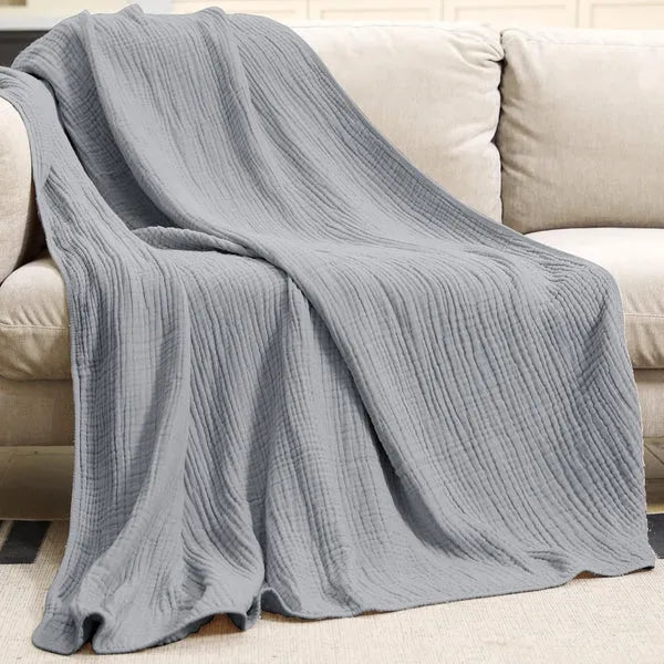 Couverture en peluche à texture respirante 130-230 cm, couverture toutes saisons pour salon, chambre, lit, canapé et détente | Sansoti