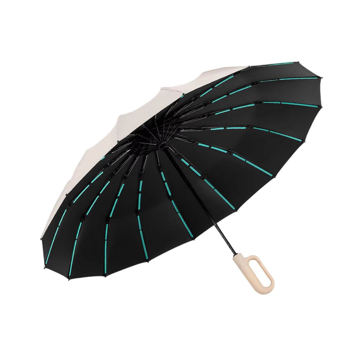 Automatic Windproof Storm Umbrella 120cm with Reinforced Frame for Rain and Wind Beige Black Navy Grey | Sansoti