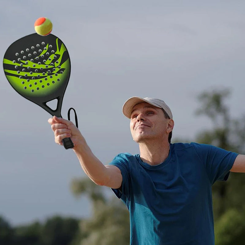 Padel Racket Carbon Fibre EVA Foam 365g Lichtgewicht Trainingsracket Voor Beginners Outdoor Padeltennis | Sansoti
