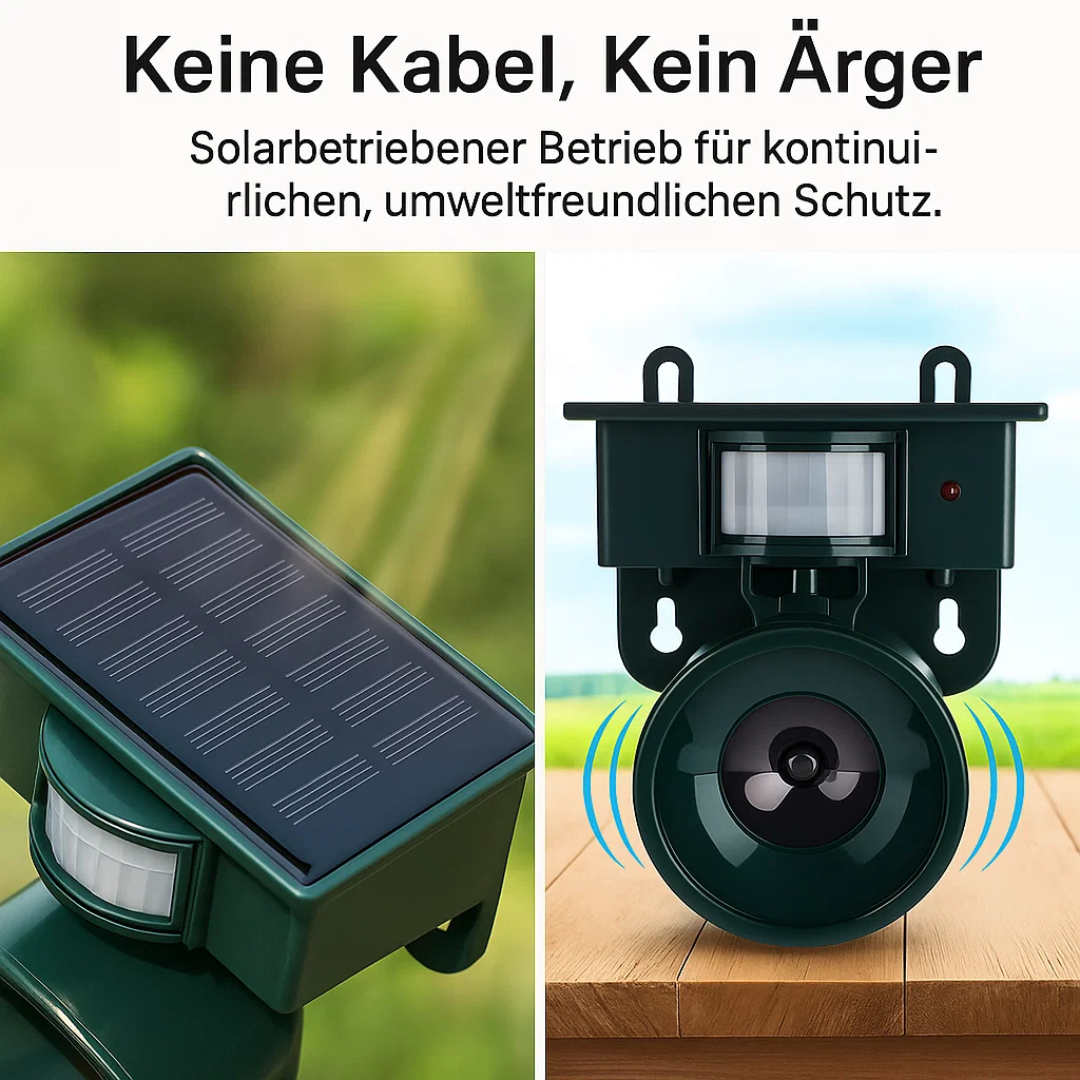 Vogelabwehr Solarenergie PIR Bewegungssensor Wasserdicht Akustische Abschreckung Garten Balkon Terrasse | Restfield