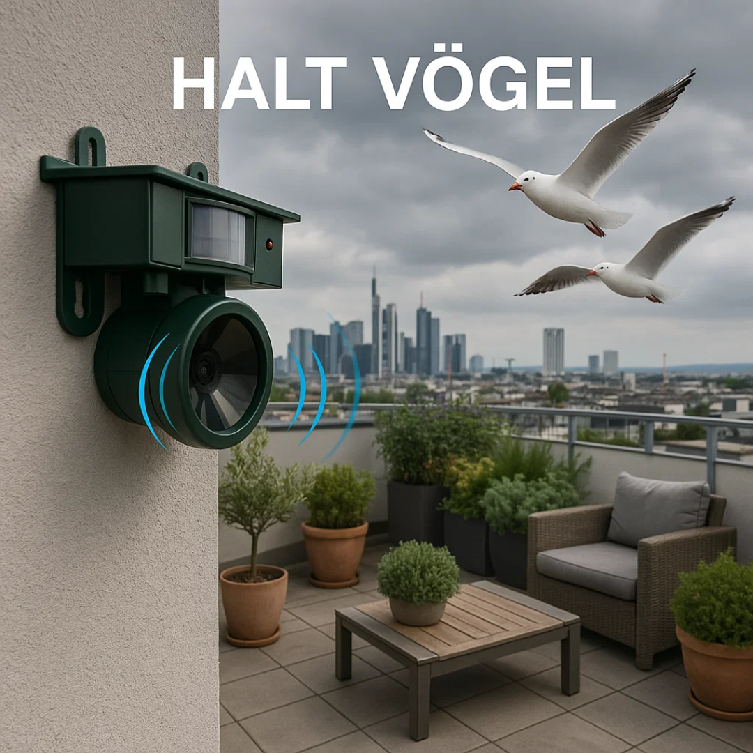 Vogelabwehr Solarenergie PIR Bewegungssensor Wasserdicht Akustische Abschreckung Garten Balkon Terrasse | Restfield
