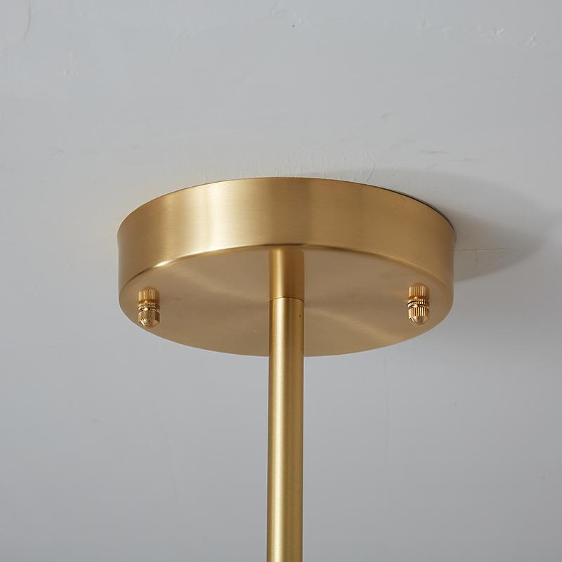 Moderne sputnik kroonluchter met 6 armen in messing – minimalistische design hanglamp zonder glazen kap | Sansoti