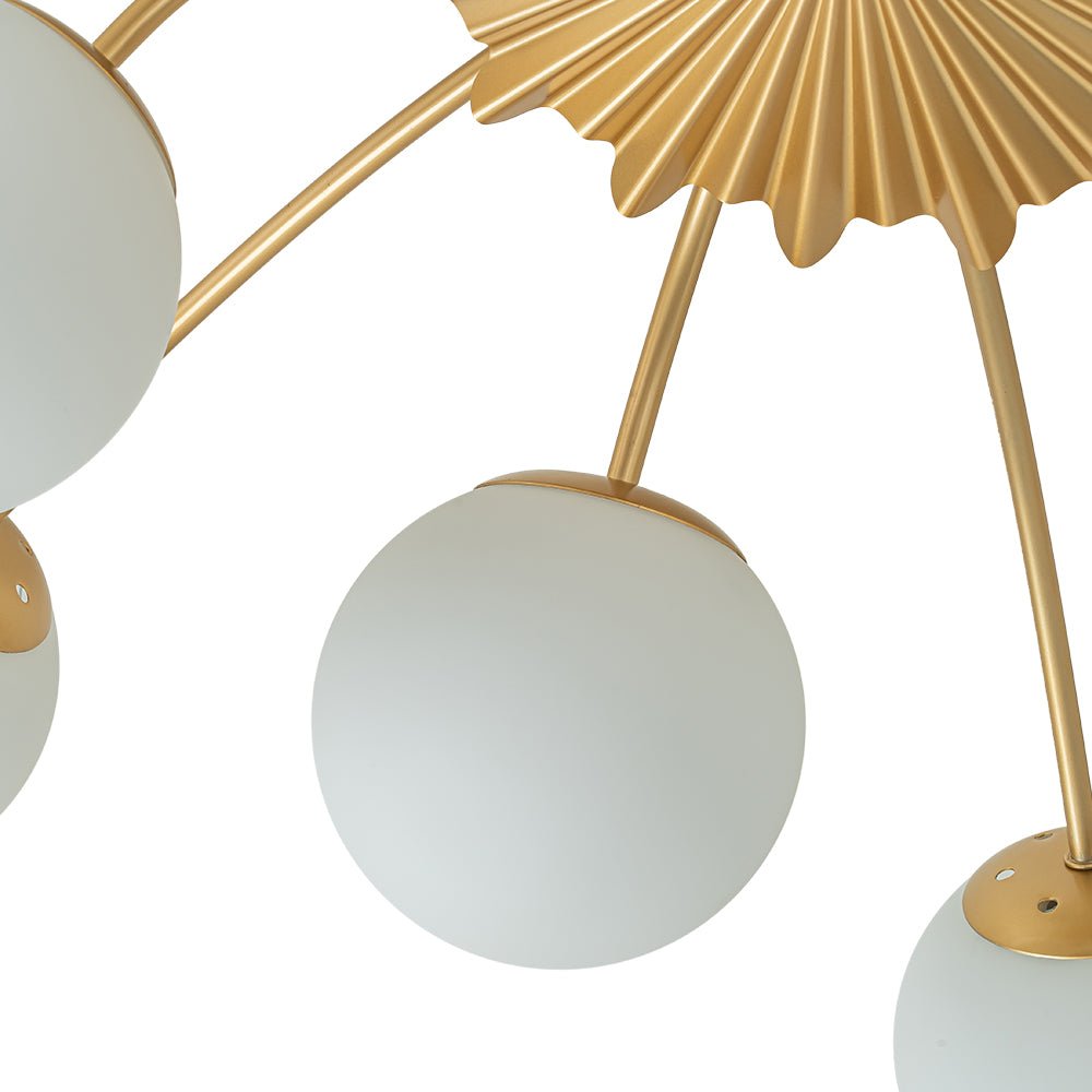 Plafondlamp Sputnik 12-Lichts Opaal Glas Messing 100cm Woonkamer Eetkamer Dimbaar