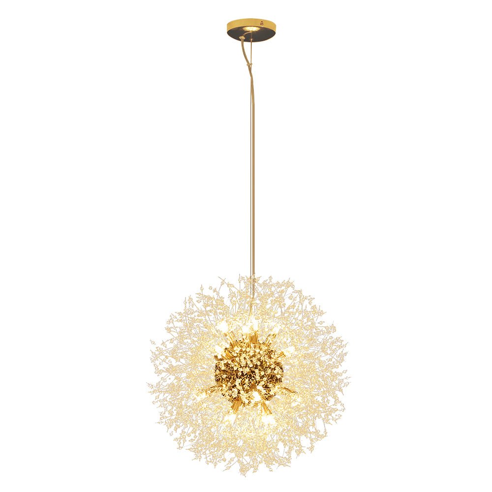 Lustre Feu d'Artifice Sputnik 16 Lumières Cristal Laiton 80cm Salon Entrée Dimmable