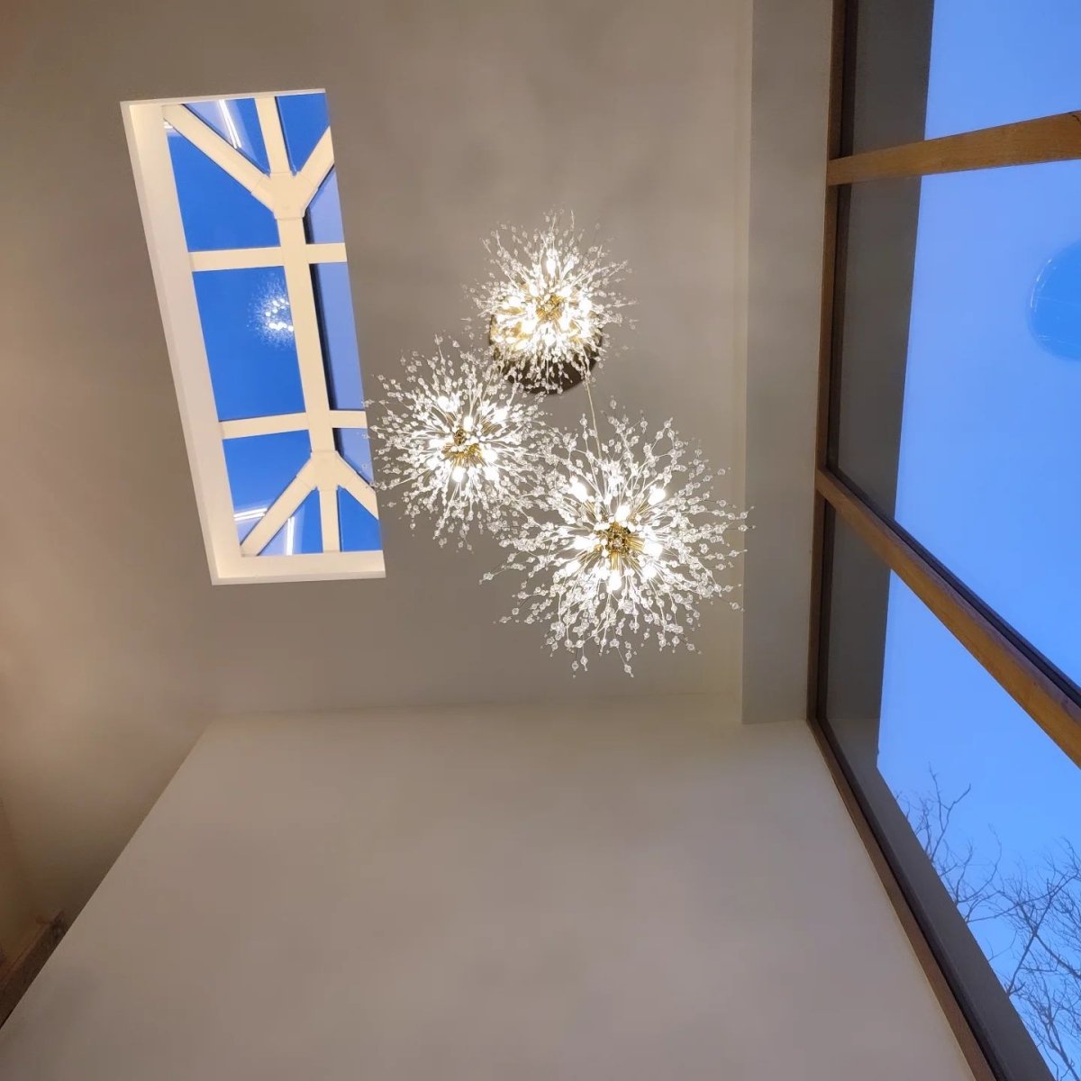 Kronleuchter Feuerwerk Löwenzahn Messing 3 oder 5 Kugeln 24-40 Lichter Flur Wohnzimmer Dimmbar