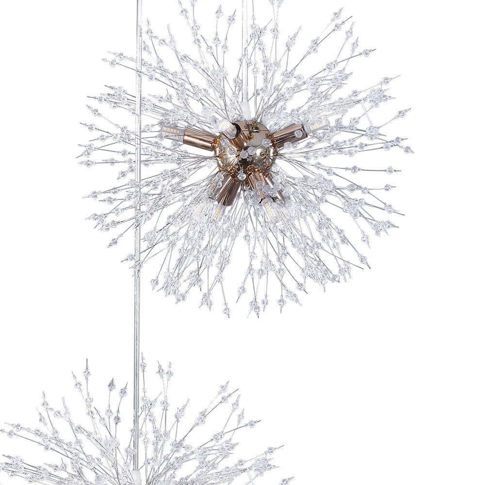 Kronleuchter Feuerwerk Löwenzahn Messing 3 oder 5 Kugeln 24-40 Lichter Flur Wohnzimmer Dimmbar
