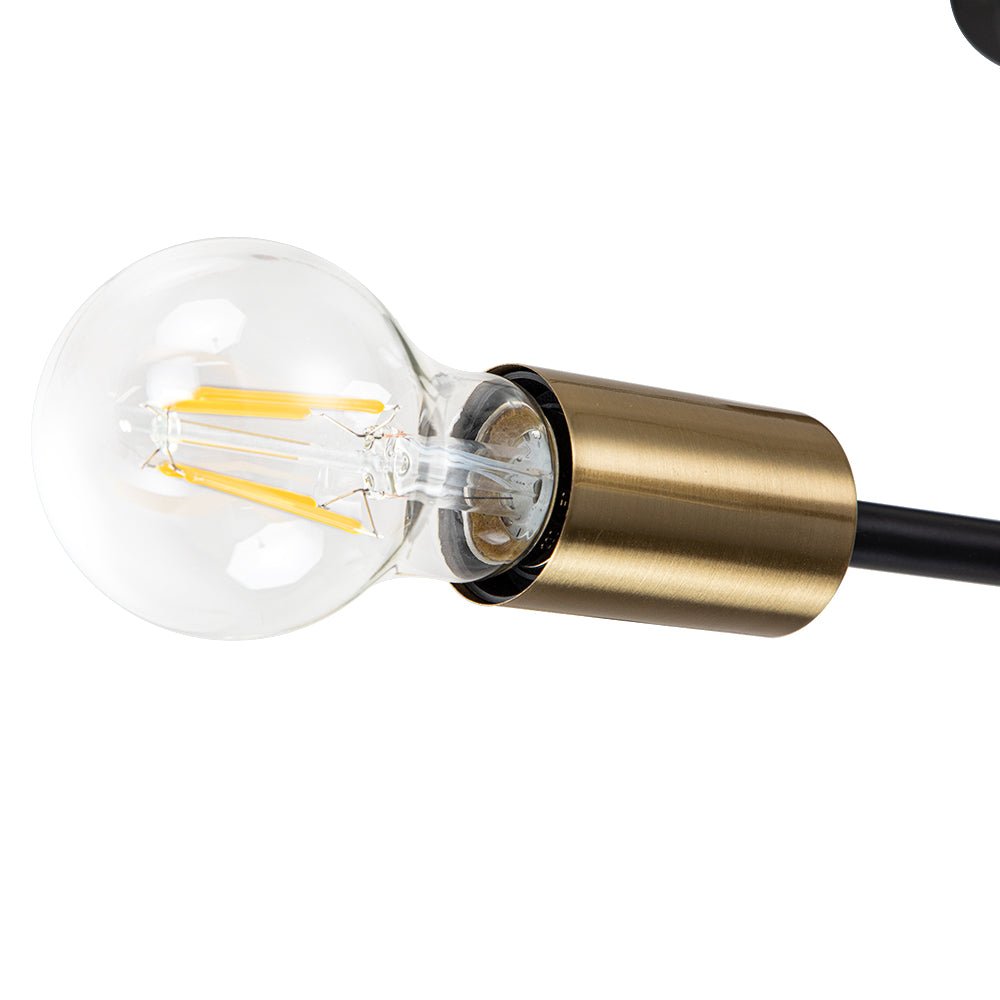 Plafonnier Sputnik 6 ou 8 lumières métal noir 62-103cm Rétro Moderne Salon Dimmable