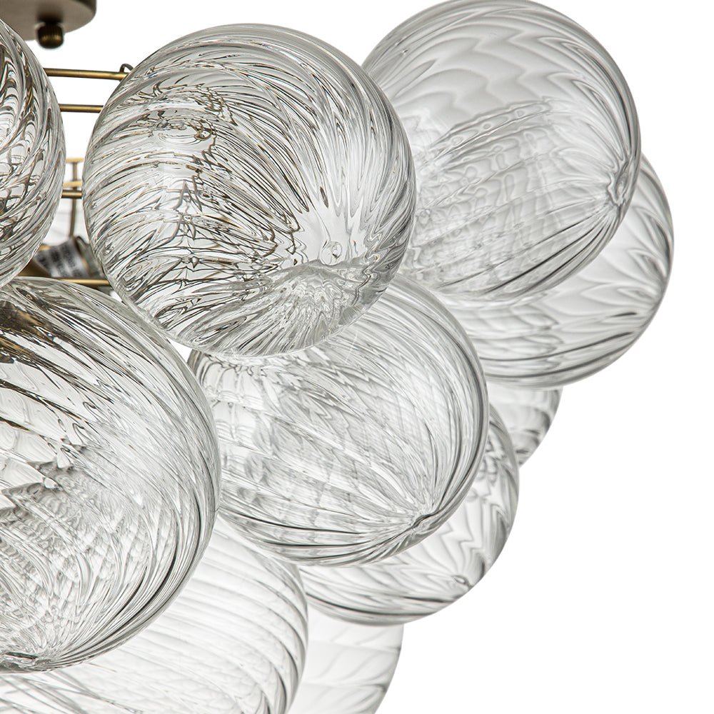 Deckenleuchte Glaskugeln Cluster 3-flammig Messing 53cm Bad Wohnzimmer Glamour