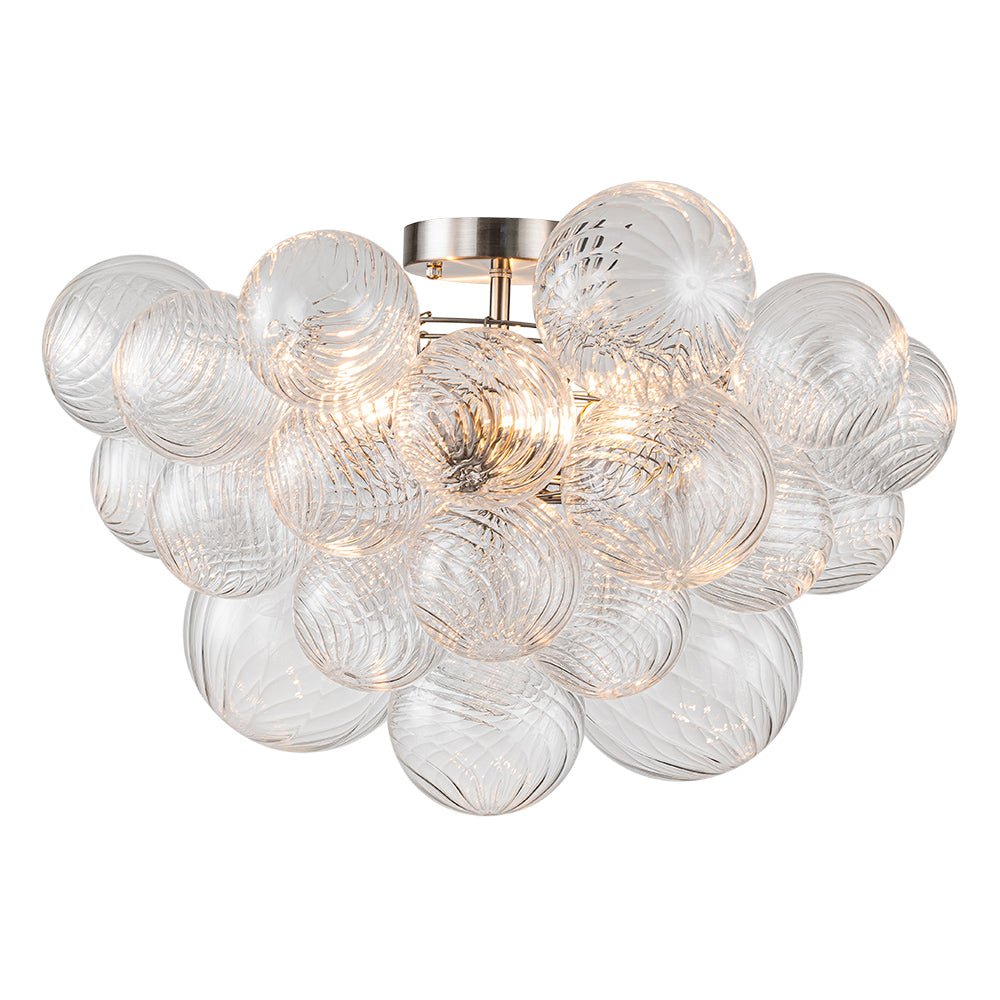 Deckenleuchte Glaskugeln Cluster 3-flammig Messing 53cm Bad Wohnzimmer Glamour