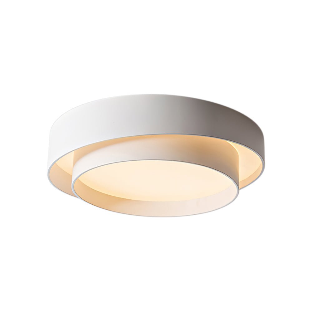 LED Deckenleuchte Rund Konzentrische Ringe Metall Weiß Grau Schwarz 39cm Modern