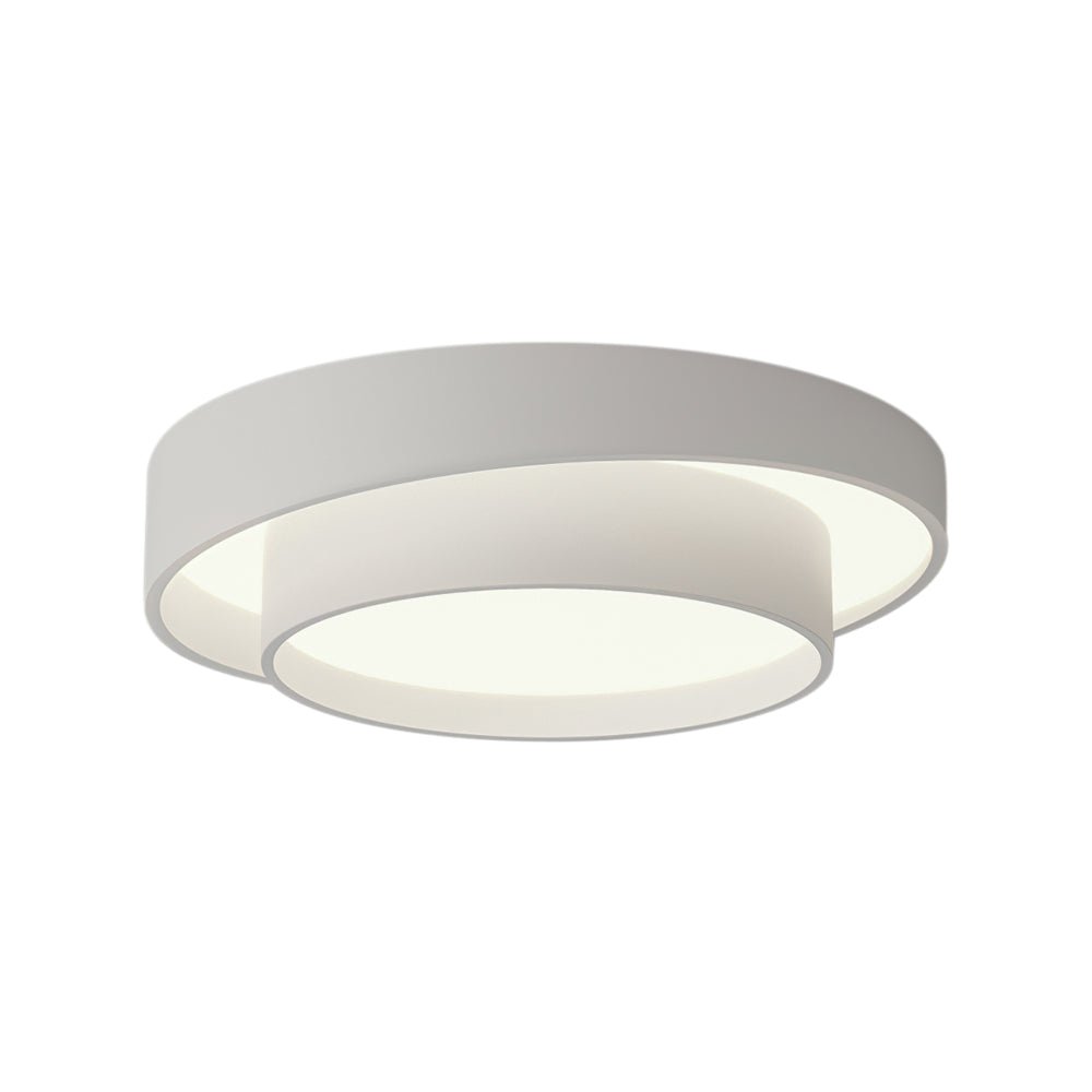 LED Deckenleuchte Rund Konzentrische Ringe Metall Weiß Grau Schwarz 39cm Modern