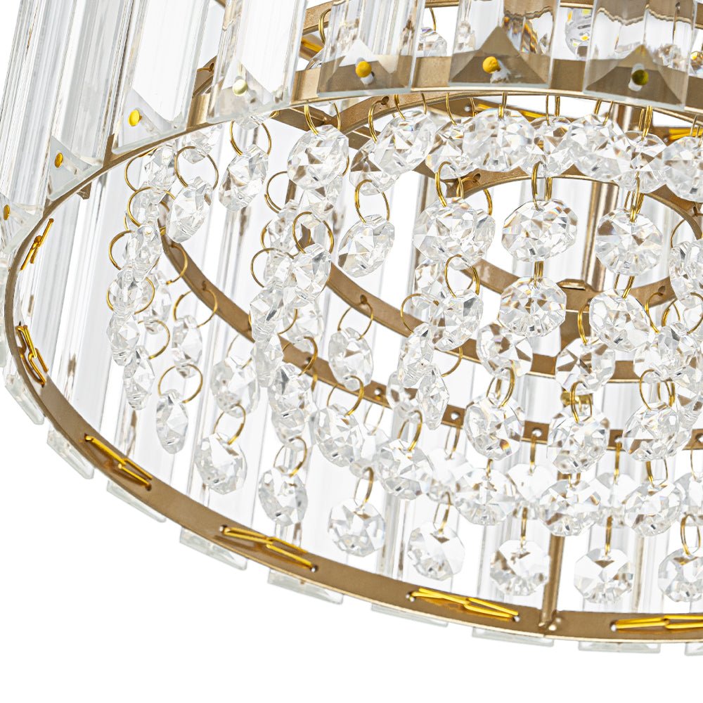 Plafondlamp Kristal Messing Mid-Century Dimbaar 27cm Slaapkamer Hal Entree Luxe